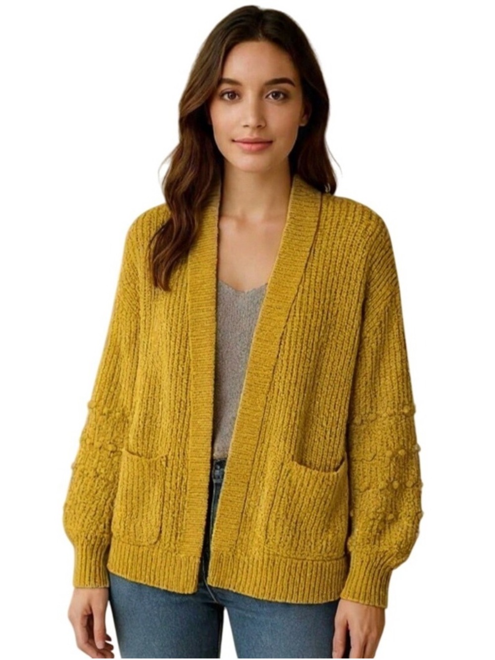 Madewell Bobble Cardigan in Goldenmeadow